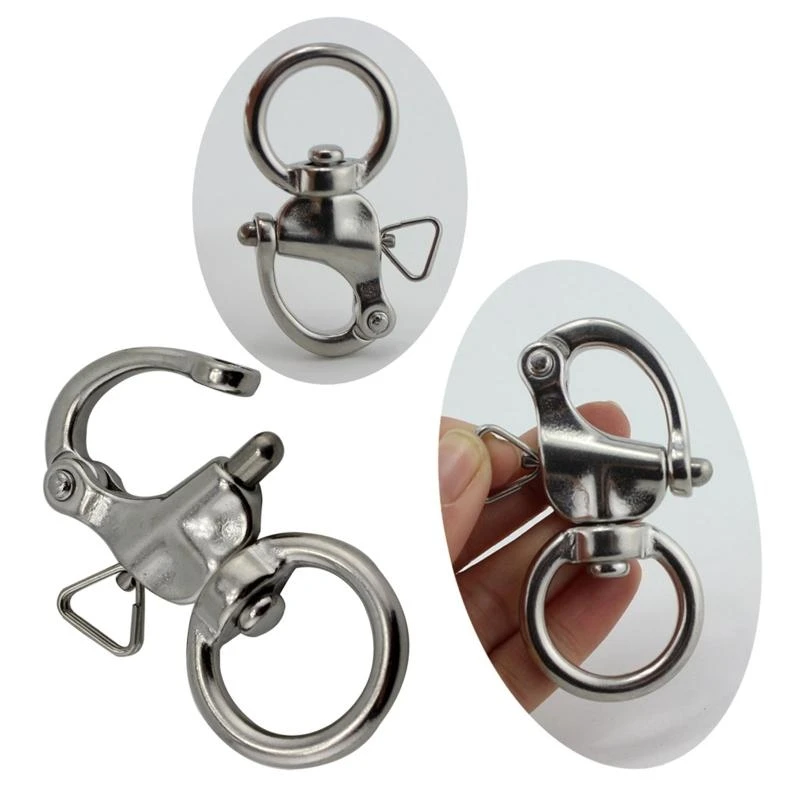 D Ring Type Hook Rotary Shackle 316 Stainless Steel Quick Release