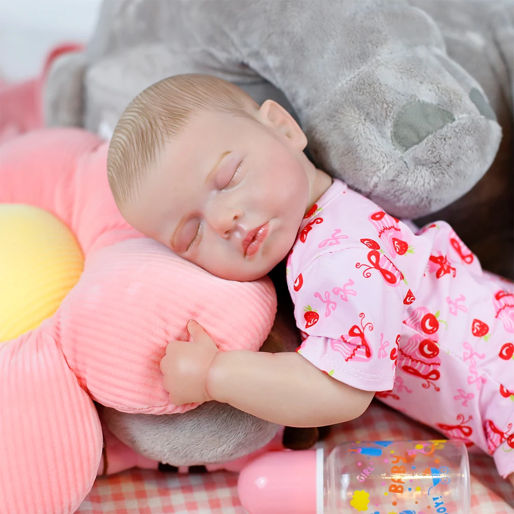 Bonecas Reborn de 19 Polegadas LouLou com Pele 3D e Veias Visíveis, Boneca de Vinil Realista para Meninas, Brinquedo para Presentes de Natal