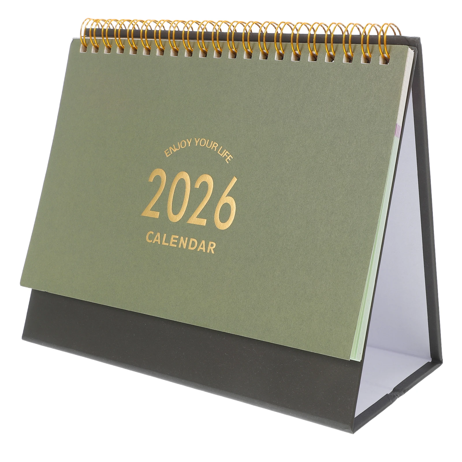 2025-2026 Desk Calendar Compact Standing Flip Thick Paper Office Home School Use Monthly Planner Busy Schedules Wall Hanging