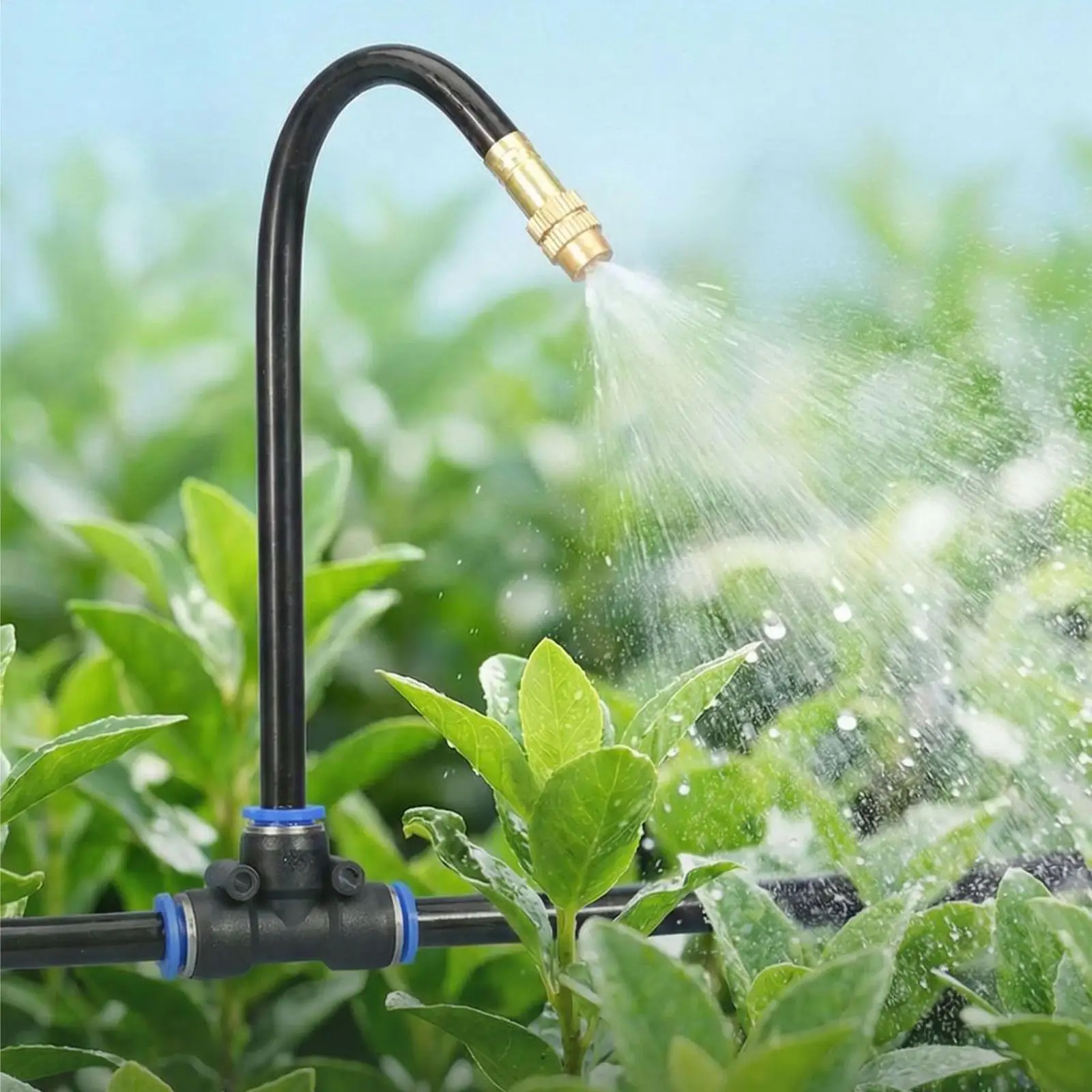 Misting Nozzles 8mm 360 Degree Adjustable Brass Misting Sprayer 15-Piece Drip Watering Mister Emitter For Garden Backyard