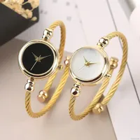 Women Simple Small Bracelet Watches Stainless Steel Retro Ladies Quartz Wristwatch Fashion Casual Female
