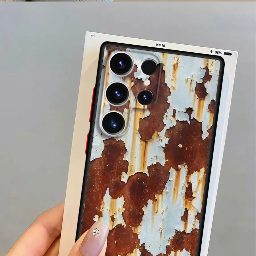Мягкий чехол для телефона в стиле ретро Rust Design для Samsung Galaxy S25 Note 20 10 S9 S23 Ultra S21 FE S24 S22 Plus S8 S20