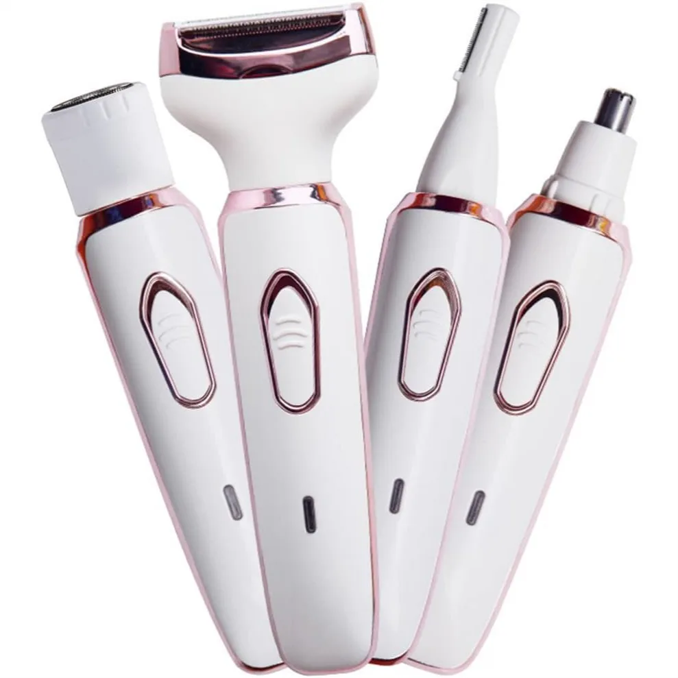 

Electric Razor for Women, 4 in 1 Painless Hair Trimmer for Face Nose Eyebrow Bikini Legs Armpit, Rechargeable Portable Body