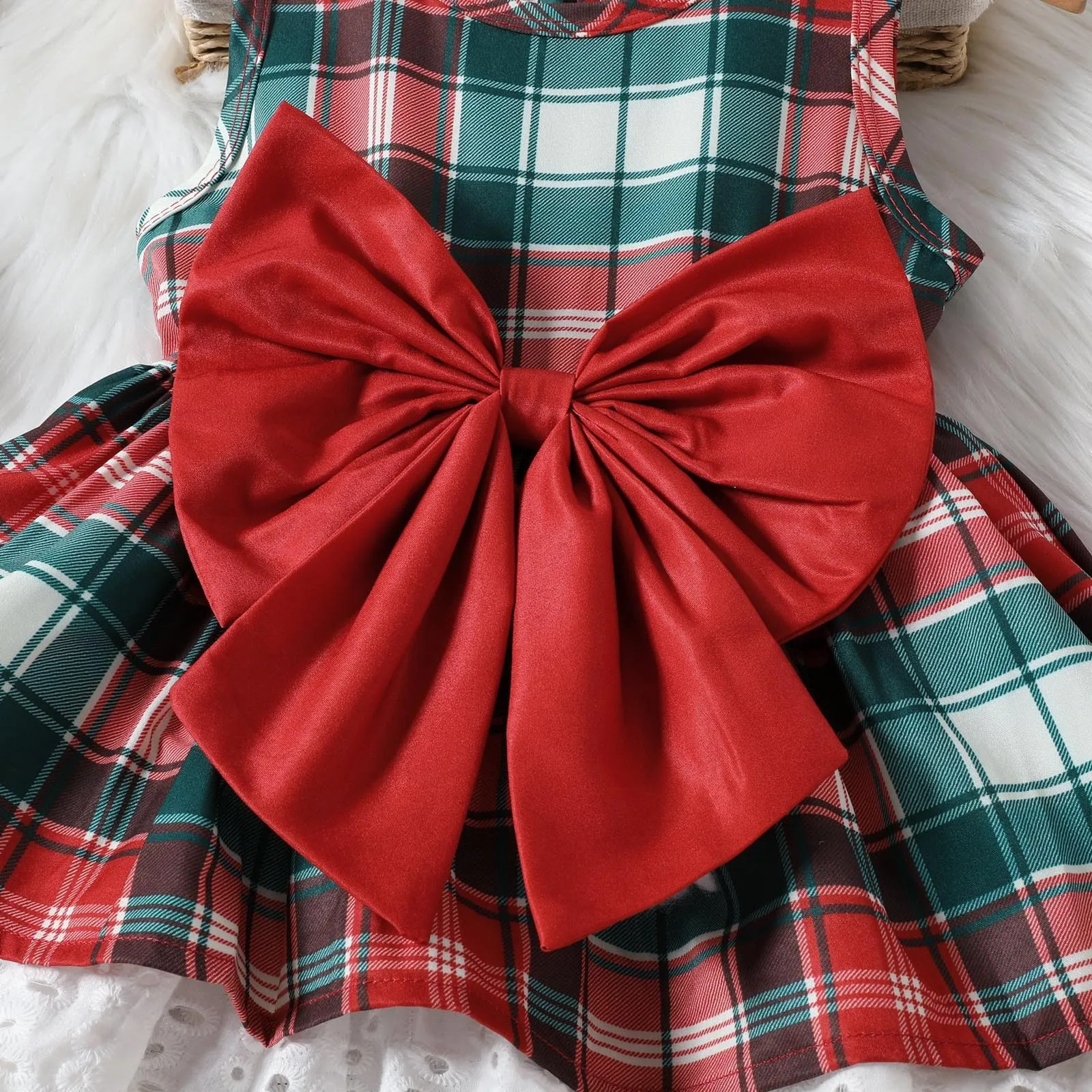 Little Girl Ruffle Dress Toddler Girls Sleeveless Christmas Plaid Prints Ruffles Dress Dance Party Fall Dress Side 6 Girls