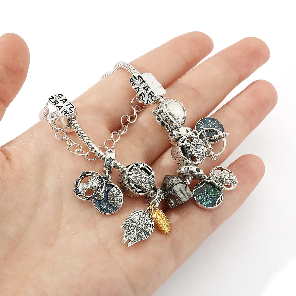 Disney Star Wars Bracelet Darth Vader Ultimate Weapon Death Star Yoda R2D2 Millennium Falcon Charm DIY Jewelry Accessories image 4