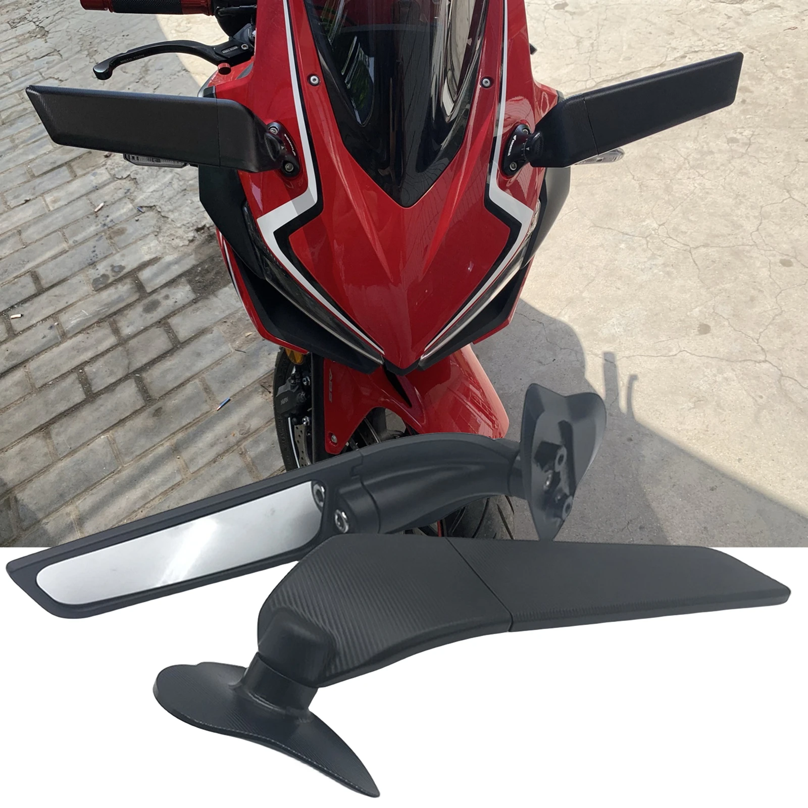 Pop Motorcycle Rear View Cover Rearview Wing Rotating Side Mirrors For YAMAHA YZF-R6 2017-2021 YZF-R7 2021-2023
