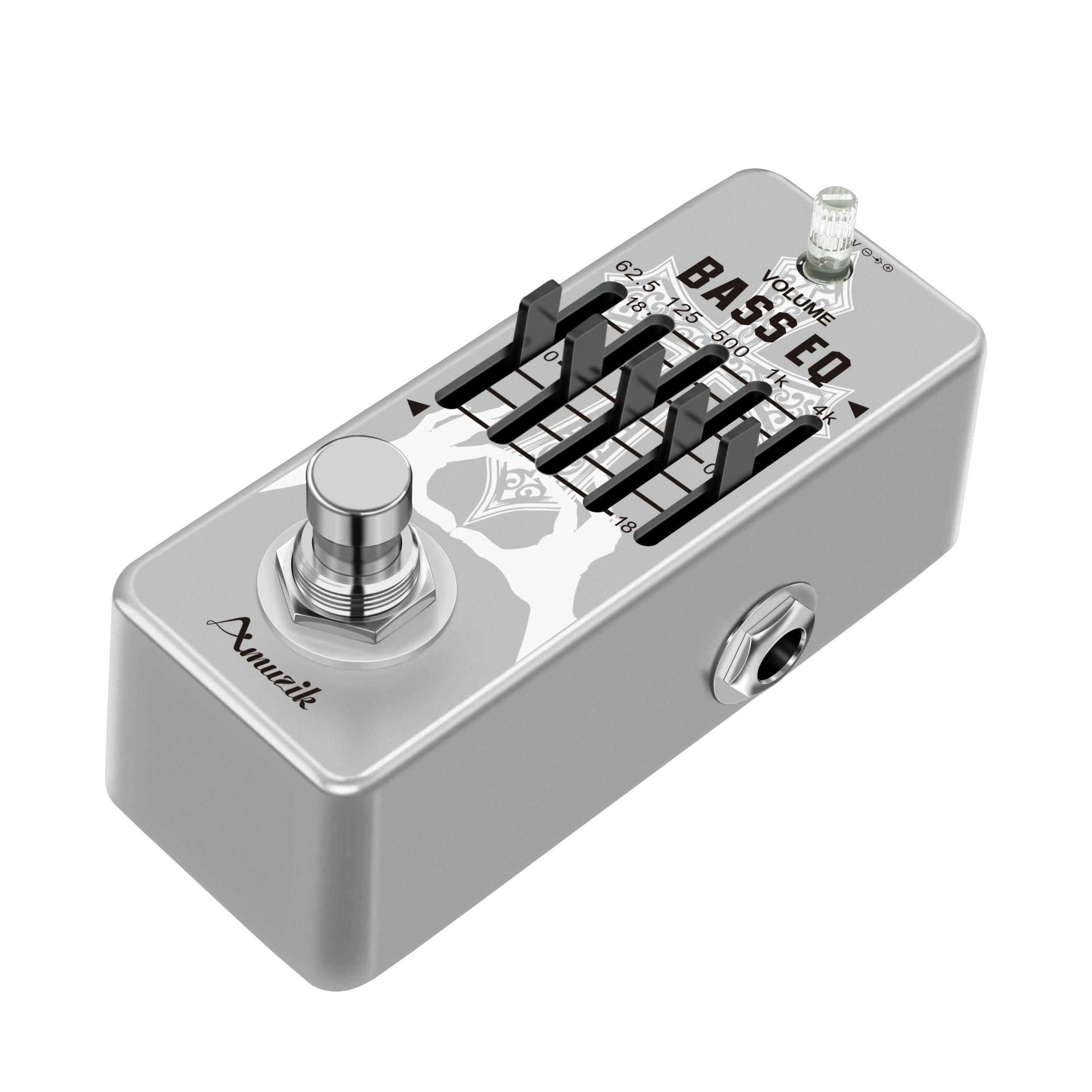 Amuzik-BASS-EQ Equalizer Guitar Pedal, Electric Guitar Effects, Bass with True Bypass, Mini Size, LEF-317B