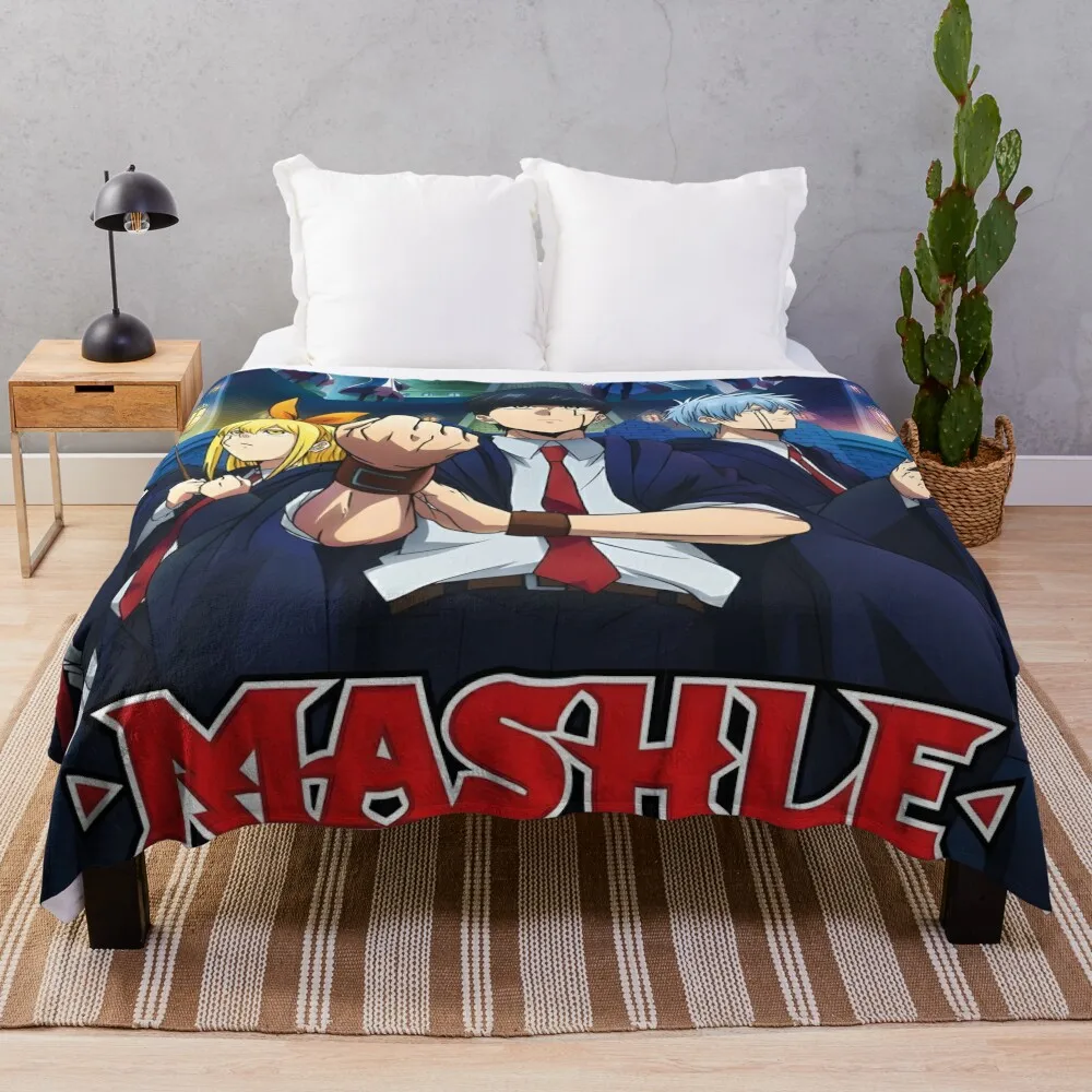 Mashle Magic And Muscles - Cover image Throw Blanket Shaggy Nap Blankets