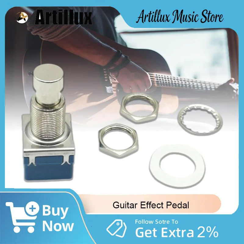 

Artillux 5Pcs Guitar Effect Pedal 3PDT Footswitch Brand New Replacement Latching Stomps Push Button Foot Switch True Bypass
