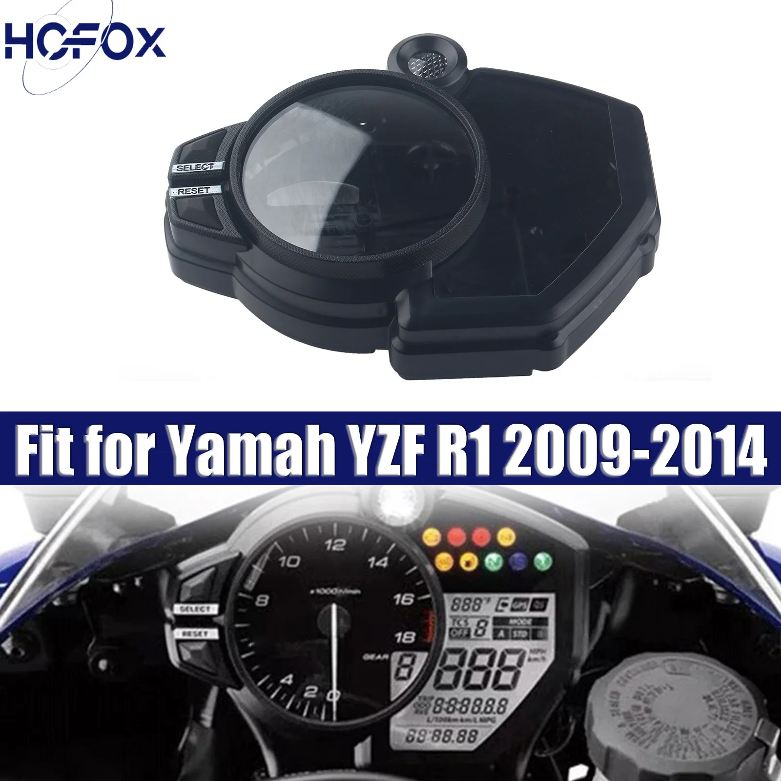 

Speedometer Instrument Case Gauge Odometer Tachometer Housing Cover Fit for Yamah YZF R1 2009-2014