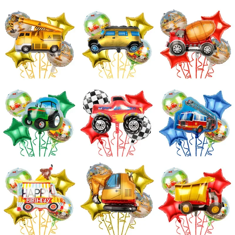 Large Transportation Children's Toys Engineering Truck Cement Truck Modeling Balloon Set Decoration