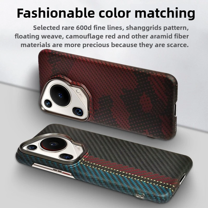 

Kevlar Aramid Fiber for Huawei Pura 70 Ultra Case Embossed Texture Slim Anti-Drop Cover for Huawei Pura 70 Pro