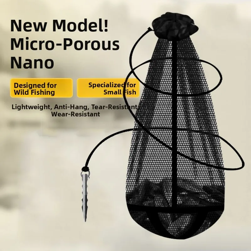 

Portable Thin ain Wheat Small Fi Guard for Wild Fiing Str ket Fiing Net Bag Qui Dry Dstring River ket F...