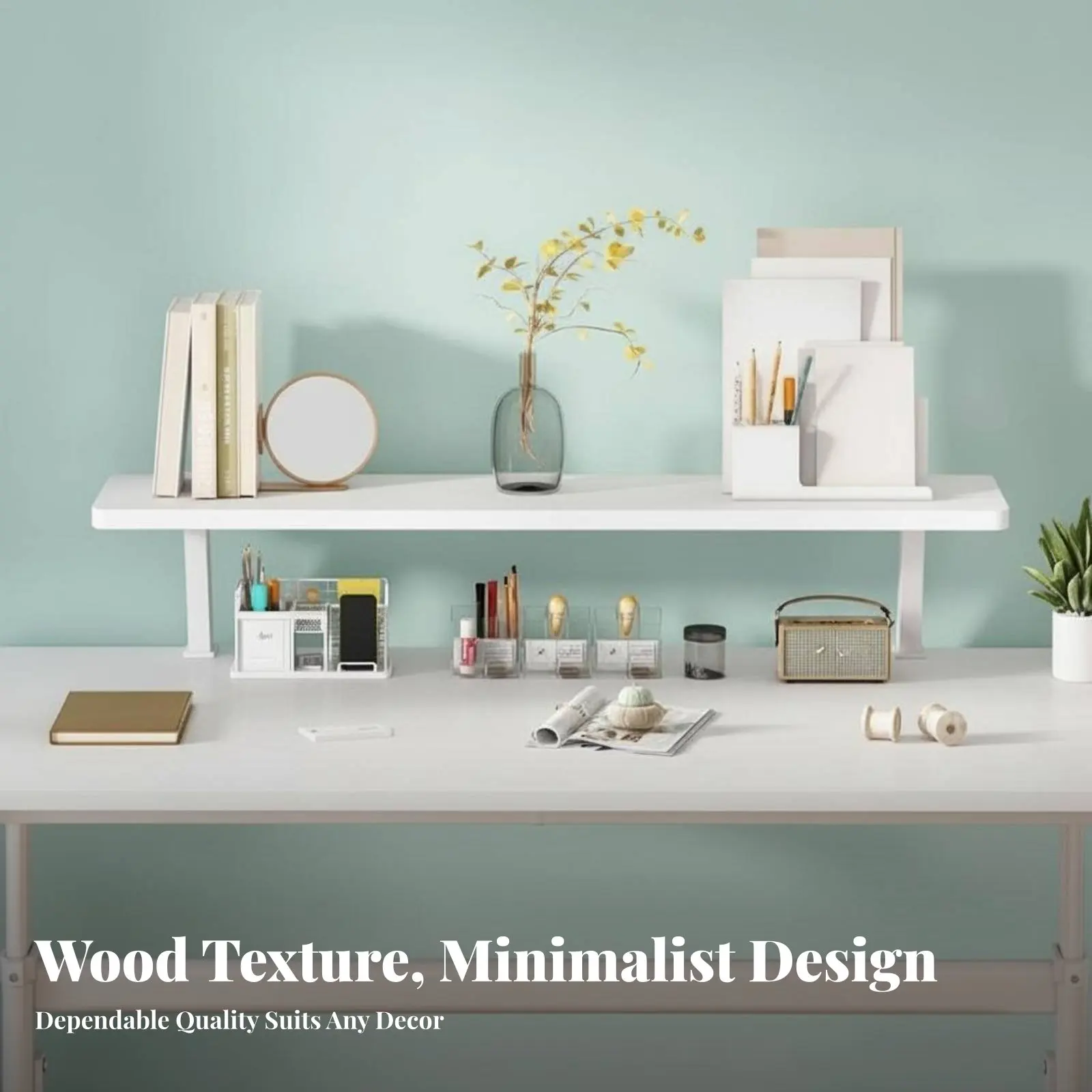 

Раздвижная подставка-органайзер для книг, экономящая место, 2-уровневая настольная полка, регулируемая конструкция, многофункциональная для домашних работников, рабочих станций