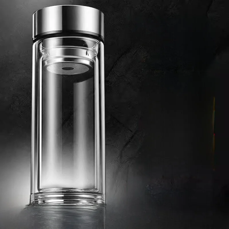 Shatterproof Tempered Glass Cup Anti-Fall High-Temperature Resistant Large Capacity Tea Water Separation Cup Heat Resistant S...