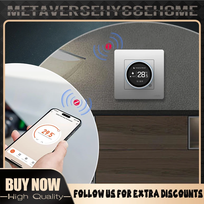 MOES Tuya ZigBee Smart Ручка Термостат Приложение Пульт дистанционного управления Пользовательское звездное кольцо Серия Контроллер температуры Энергия Инструмент Smart Switch