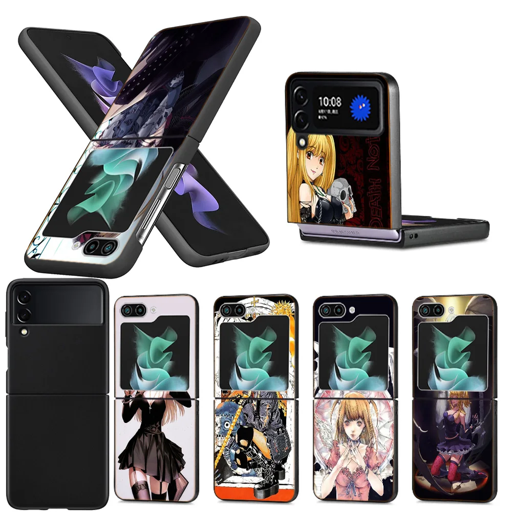 Anime Death note Amane Misa Clear Phone Case For Samsung Z Flip 5 4 3 Galaxy Z Flip 6 5G Shockproof Hard Cover TPU PC Hard Coque