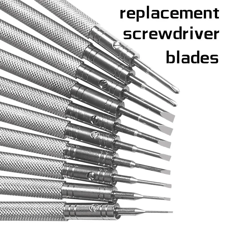 Replacement Spare Screwdriver Blades For 0.5mm to 2.5mm Flat Cross Screwdrivers Watch Camera Phone Repair Tools