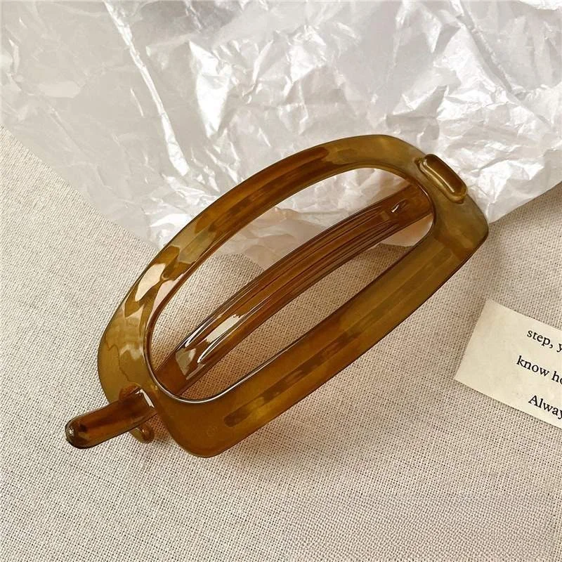 Elegante Ovale Acryl-Haarspange - Große, Vintage-Inspirierte Twist-Haarklammer für Damen | Schickes Haaraccessoire von Aylhfo – Detail 2