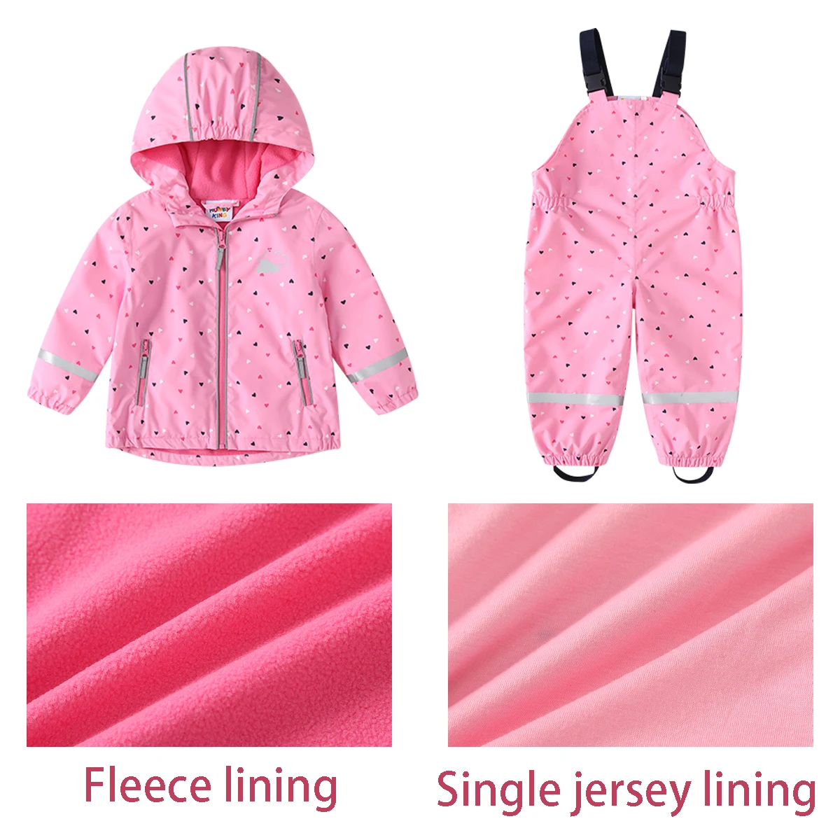 HONEYKING Baby Raincoat Suit Children's Clothing Set Waterproof Overalls Girls Jumpsuit Jacket And Pants Combo for Kids