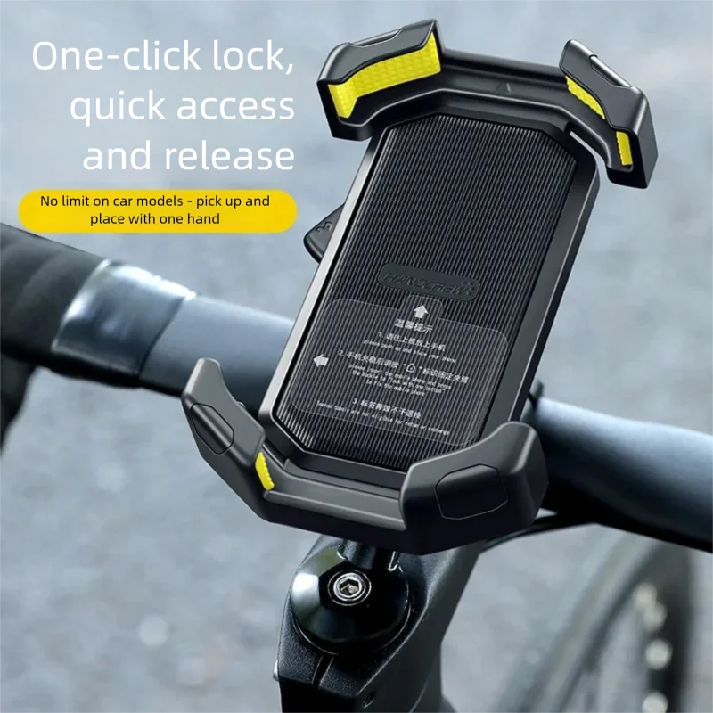 Bike Phone Holder One Click Lock Handlebar Mount Bracket for MTB Road Bike Cycling Navigation Universal Shockproof Cell Phone