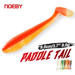 Noeby Soft Fishing Lures 9.5cm 8g Paddle Tail Artificial Soft Bait Swing Worm Swimbait Wobbler for Bass Silicone Fishing Bait