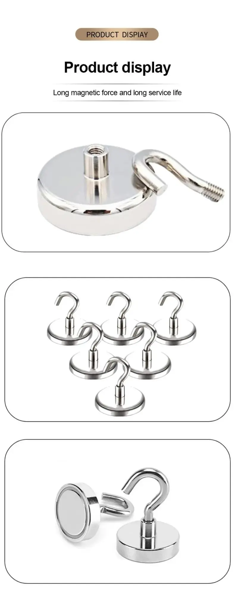 10PCS Starke Magnet Haken Mehrzweck Lagerung Haken Home Küche Bar Lagerung Haken Schlüssel Lagerung Haken Badezimmer Kleiderbügel – Detail 7