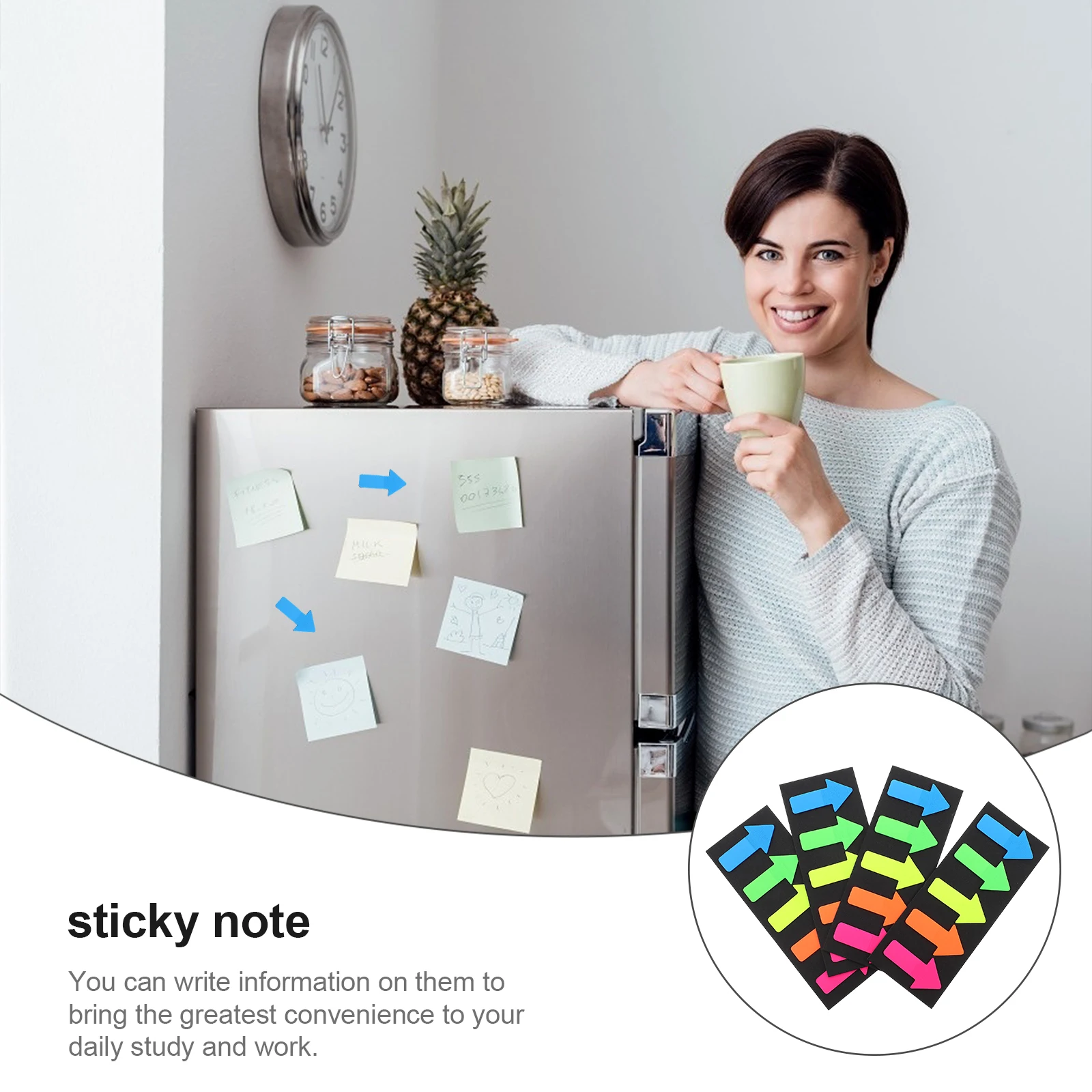 

4Pcs Arrow Book Labels Colorful Index Stickers Easy Carry Practical Gift for Friends Study Work Index Stickers