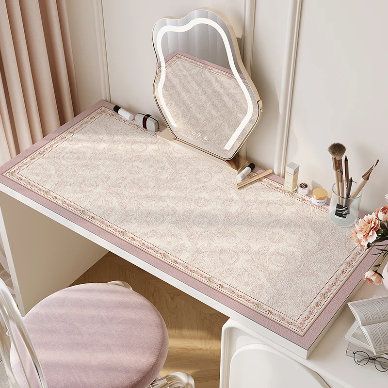 PVC Leather Dressing Table Mat, TV Cabinet Tablecloth, Light, Luxury, High-end, Waterproof, Coffee Table Protector Pad, Househol