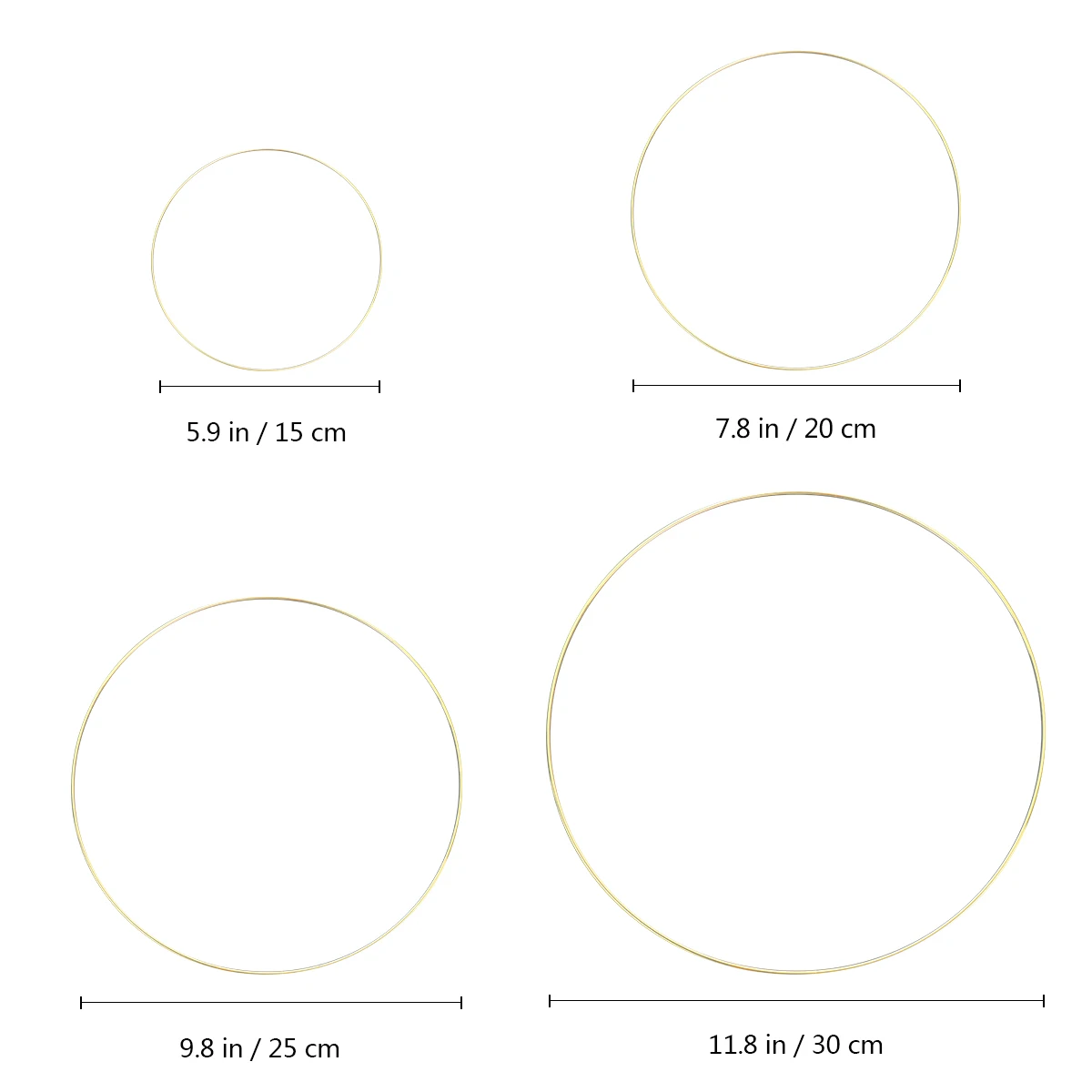 

4pcs Metal Dreamcatcher Hoop 15Cm 20Cm 25Cm 30Cm Strong Iron Ring For Diy Craft Macrame Plant Hanger Decor Accessories