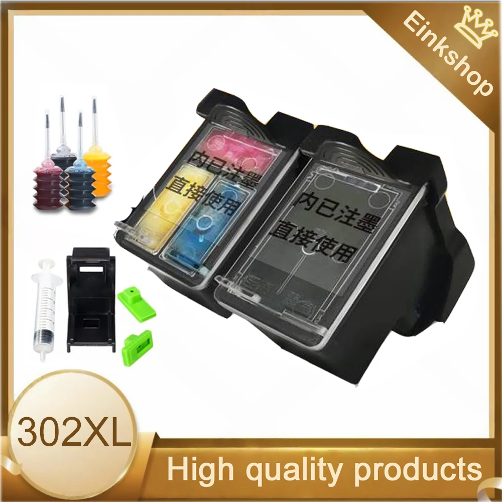 302XL 302 XL For HP 302XL 302 Refillable Ink Cartridge For HP 302 Deskjet 1110 3639 3831 3630 Envy 4650 4525 4527 Printer