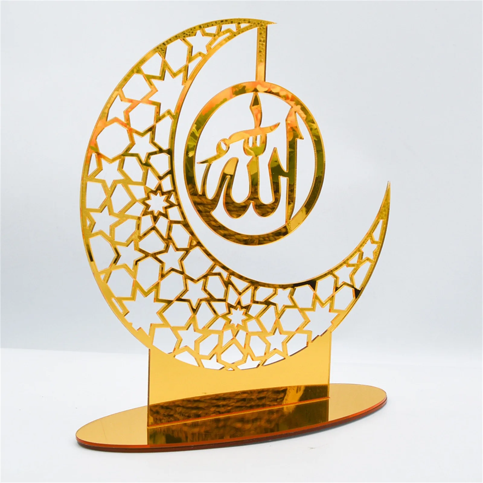 Acrylic Ramadan Moon Carved Ornament Dining Table Decoration Gift For Home Eid al-Fitr Kareem Islamic Muslim Party Supplies