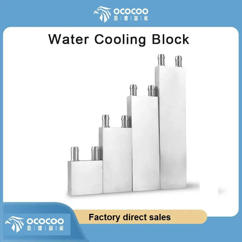 

OCOCOO water cooling block Aluminum water cooling plate 40x40mm for semiconductor Peltier liquid cooling with 8mm nozzle