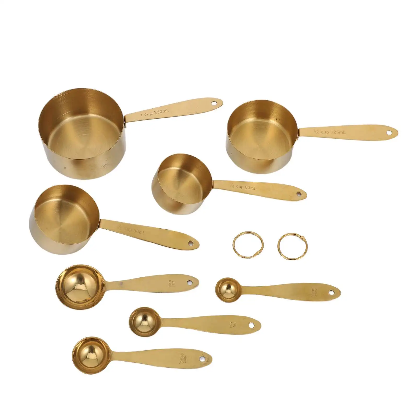 1Set Stainless Steel Measuring Spoons and Cups Set Multi Function Precision Engraved for Coffee Tea Sugar Flour Baking