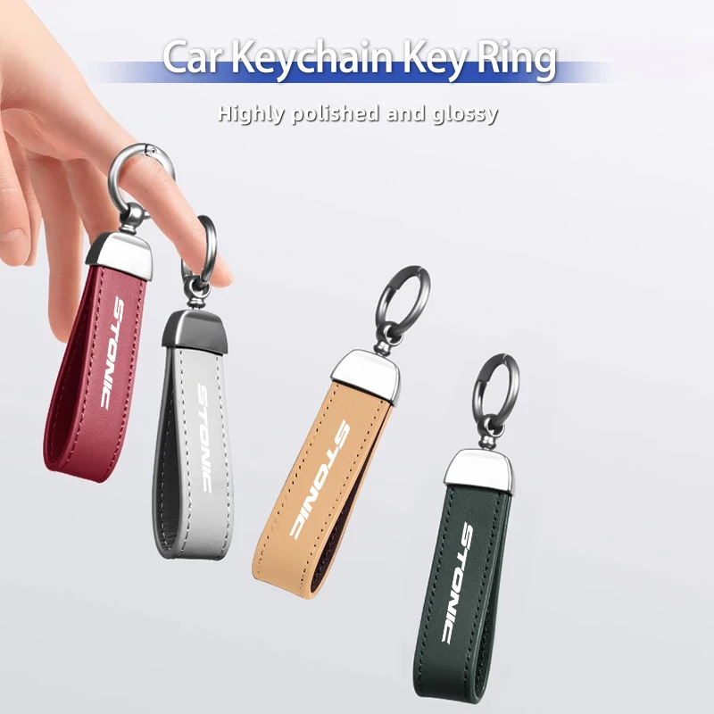 Car Logo KeyChain Leather Key Rings Auto Accessories For KIA Stonic Ceed Sportage Rio K5 Optima Cerato Proceed Venga Sedona Fort - view 3