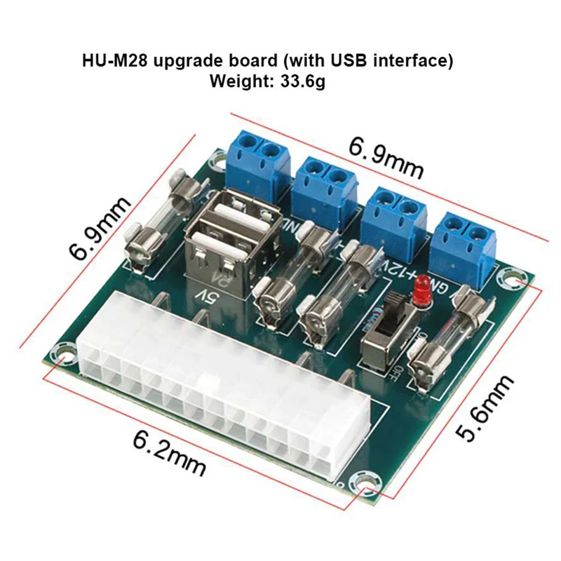 HU-M28 Desktop PC Power ATX Transfer Board Power Adapter Supply Test Module Power Supply Circuit Outlet Module