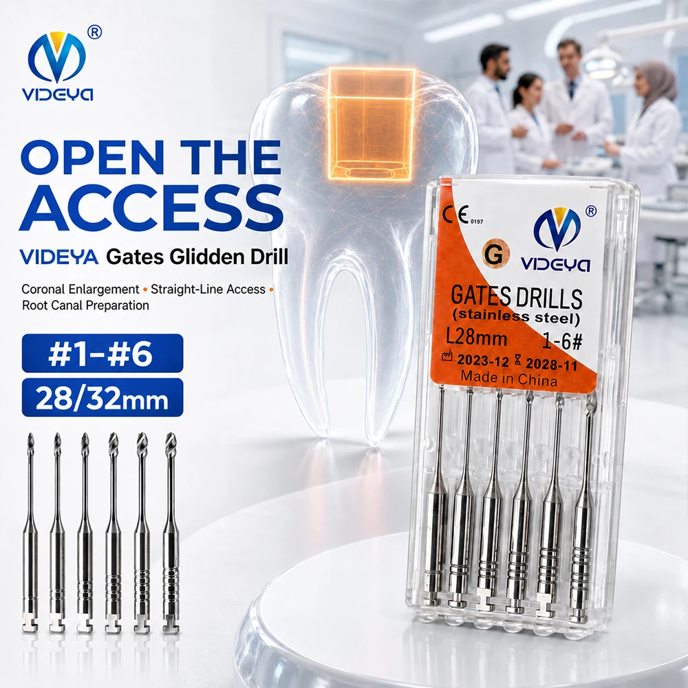 5 box Gates Glidden Drills GG Drill Stainless Steel Endodontic Root Canal Preparation 28mm 32mm #1-#6 for Coronal Enlargement