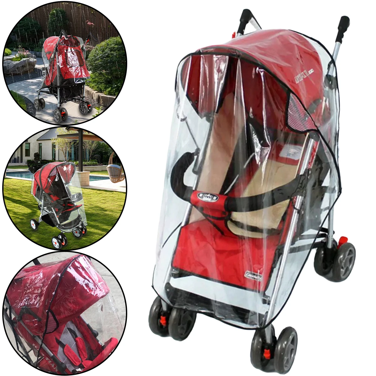 

Baby Stroller Rain Cover Universal Travel Weather Shield Breathable Baby Stroller Rain Cover for Windproof Waterproof