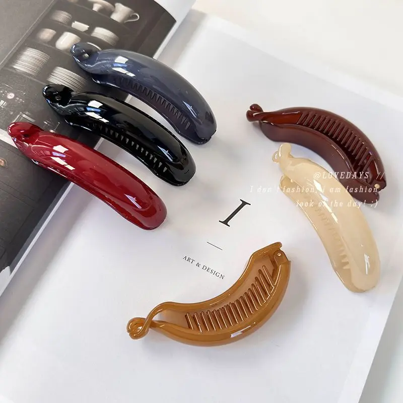 Korean Simple Temperament High Ponytail Buckl Clip Headband Retro Twist Hair Clip 2024 New Womans Hairpins Solid Color Barrettes