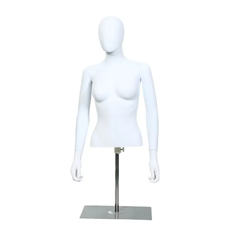 Matte White Spray Paint Female Bust Mannequin Head for Clothing Store Display Window Stand Model Props Women's Fashion