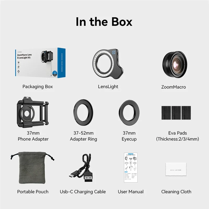 

A13E-10-20X Zoom Macro Lens With LED Fill Light Universal Clamp HD Camera Lens Kit For Iphone Samsung Smartphones