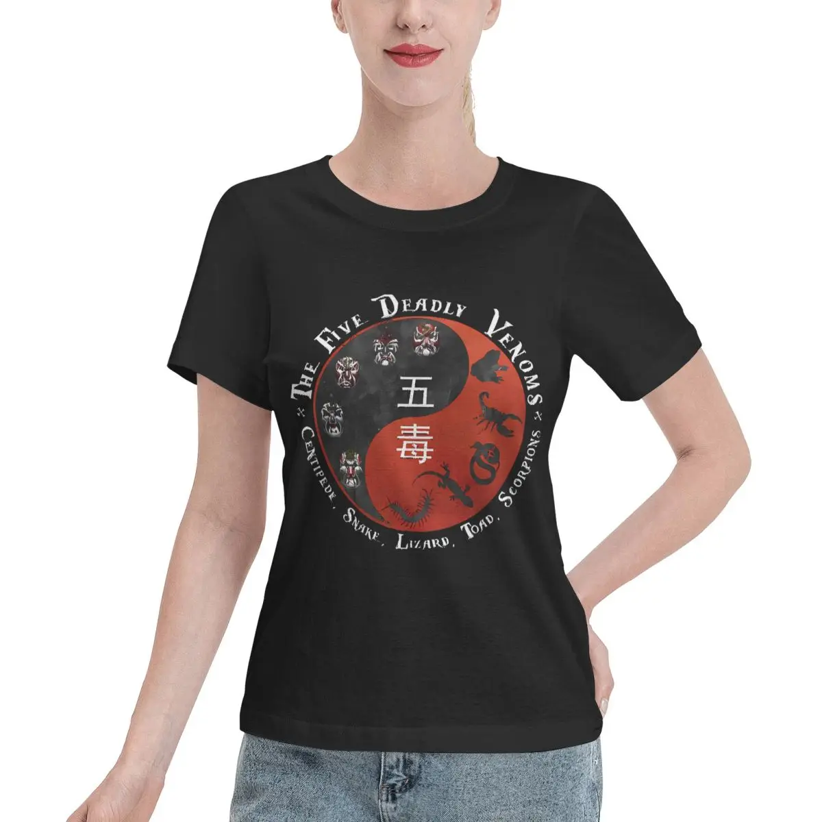 Limited Offer The Five Deadly Venoms Women's T-shirt Casual Street Relaxed Cut Tshirt