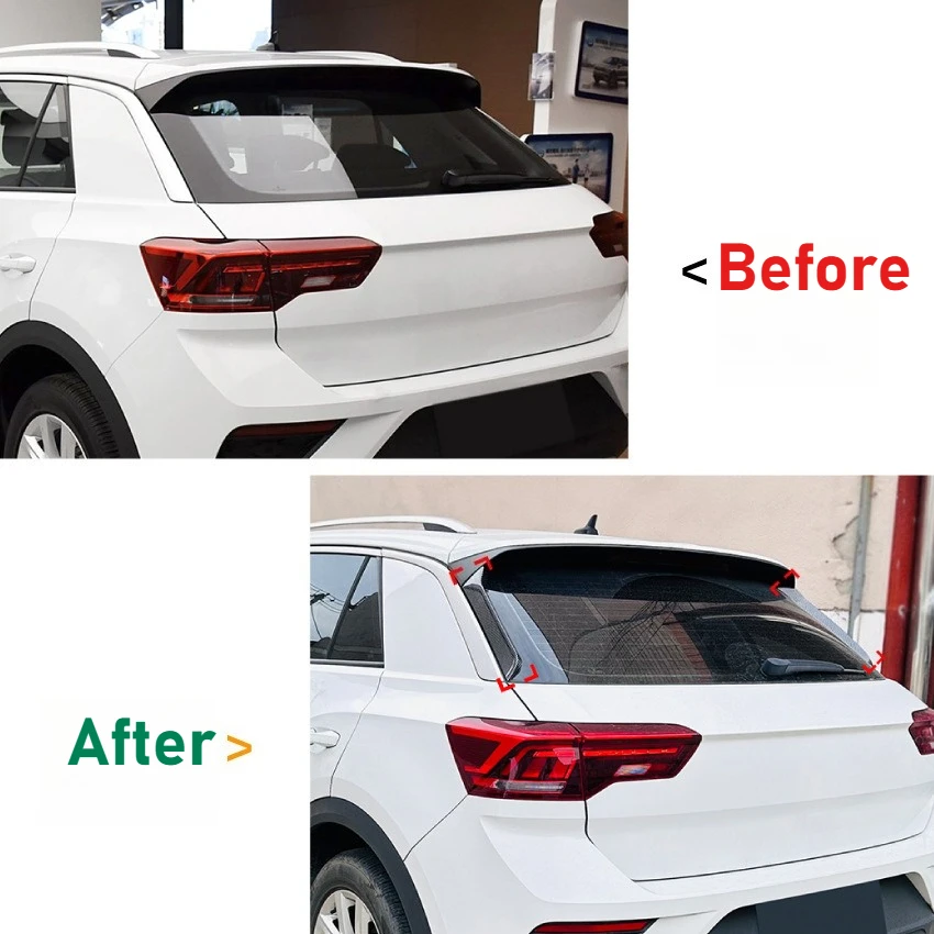 ل Volkswagen T-Roc 2017 + أجنحة جانبية أجنحة ذيل سبويلر ملصقات السيارات الديكور الخارجي تعديل الملحقات #4