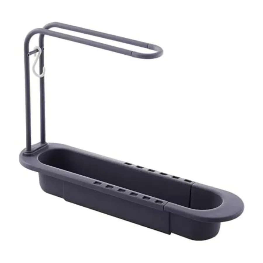 

Adjustable Kitchen Sink Caddy with Towel Holder, Drain Strainer with Hook for Hanging, Multipurpose Sponge Holder Dish Drying R