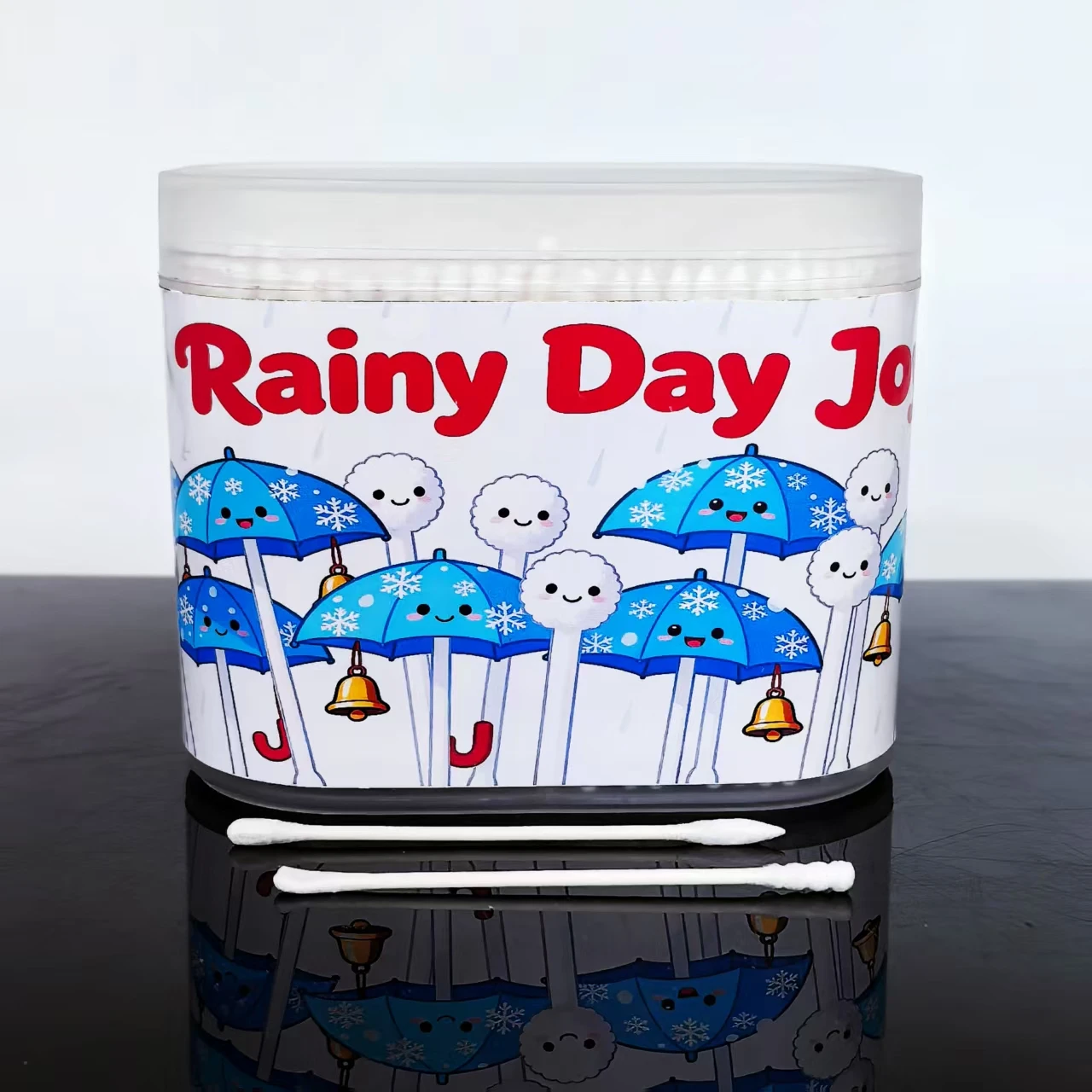 600 Uds hisopos de algodón con temática meteorológica, bastoncillos de algodón de doble cabeza con temática del día lluvioso, bastoncillos de papel fino para el hogar diarios