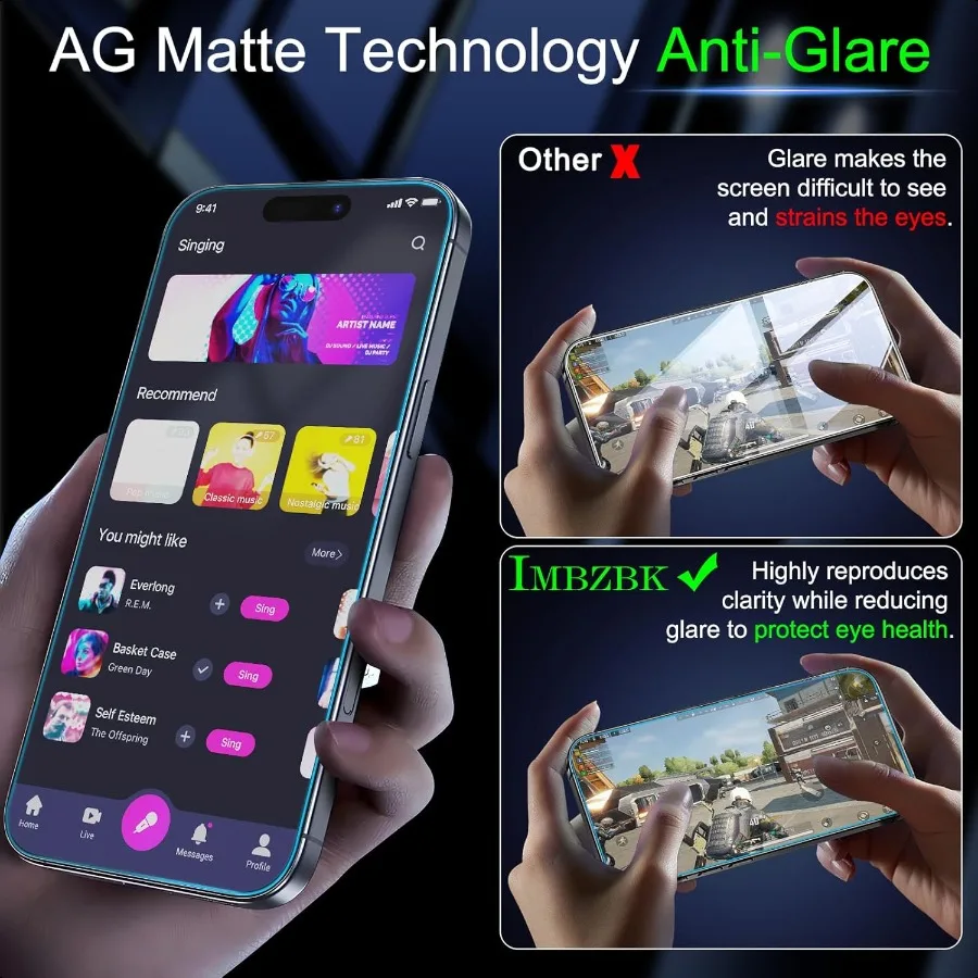 [AutoDust Removal] 3-pack matte schermbeschermer voor iPhone 17 Pro Max [militaire kwaliteit] Accessoires Case Friendly Film 3 gehard