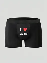 Slip boxer da uomo con stampa di lettere, slip morbidi e traspiranti, boxer grandi e alte prestazioni SML XL