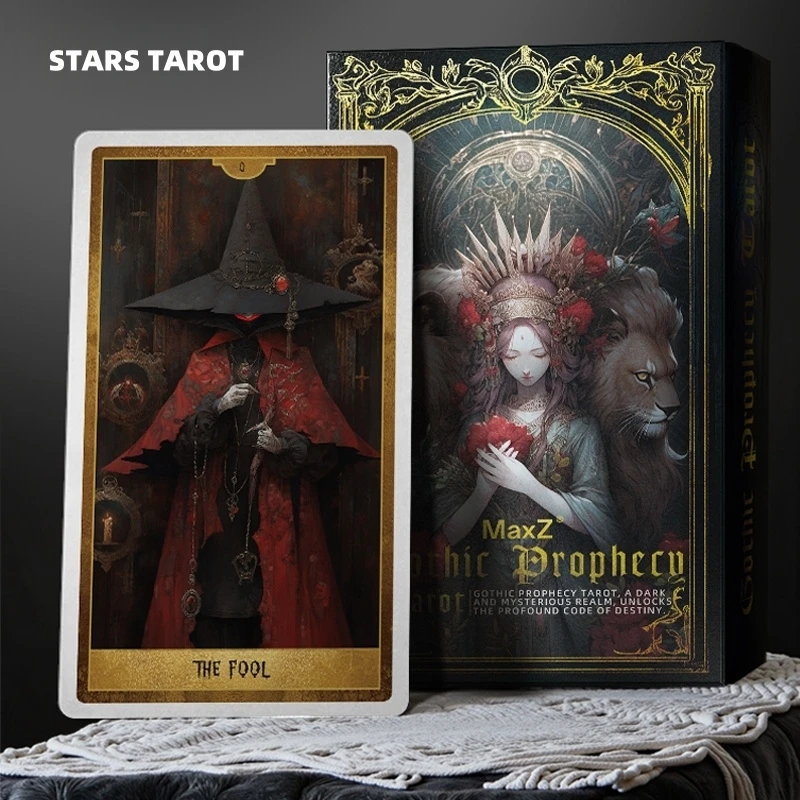 Gothic Seer Black Tarot Deck 78 Cards Dark Mystery Divination Oracle Rider Waite Occult Guidance Gift English Spanish Russian