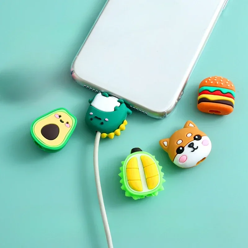 1pcs Cartoon Kablo Koruyucu Veri Hattı Kablosu Koruyucu Koruyucu Kılıf Sarıcı Kapak için Geçerli Tüm USB Şarj Kablosu