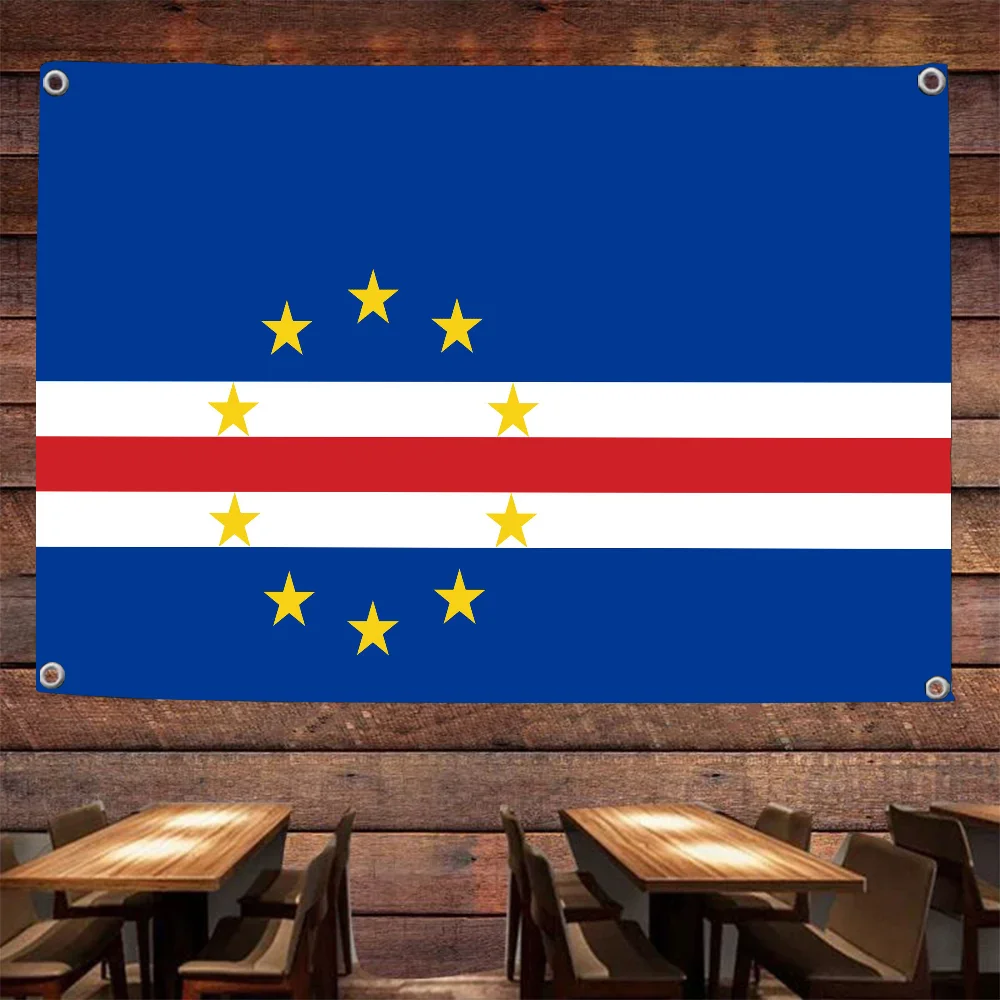 1pc Cape Verde Flag Flags And Banners Four Hole Flag Polyester Outdoor Decor Room Aesthetic
